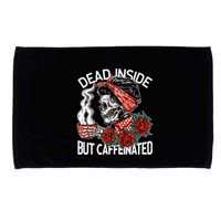 Dead Inside But Caffeinated Skeleton Coffee Microfiber Hand Towel