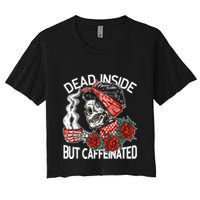 Dead Inside But Caffeinated Skeleton Coffee Crop Top