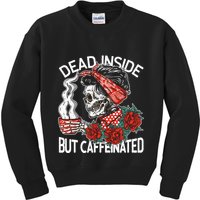 Dead Inside But Caffeinated Skeleton Coffee Kids Sweatshirt