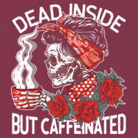 Dead Inside But Caffeinated Skeleton Coffee 16oz Travel Tumbler