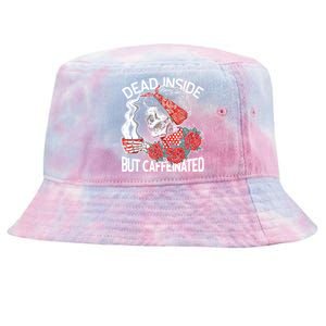 Dead Inside But Caffeinated Skeleton Coffee Tie-Dyed Bucket Hat