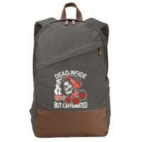 Dead Inside But Caffeinated Skeleton Coffee Cotton Canvas Backpack