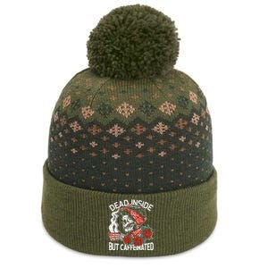 Dead Inside But Caffeinated Skeleton Coffee The Baniff Cuffed Pom Beanie