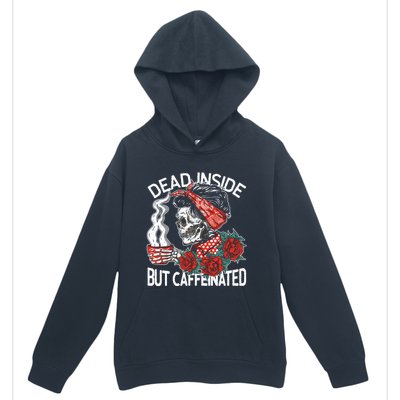 Dead Inside But Caffeinated Skeleton Coffee Urban Pullover Hoodie