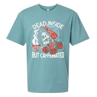 Dead Inside But Caffeinated Skeleton Coffee Sueded Cloud Jersey T-Shirt