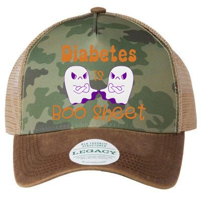 Diabetes Is Boo Sheet Funny Halloween Diabetes Awareness Legacy Tie Dye Trucker Hat