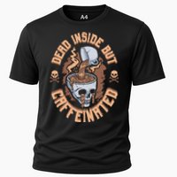 Dead Inside But Caffeinated Skeleton Coffee Cooling Performance Crew T-Shirt