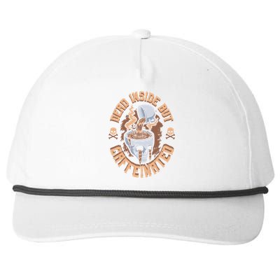 Dead Inside But Caffeinated Skeleton Coffee Snapback Five-Panel Rope Hat