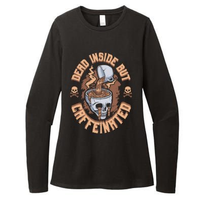 Dead Inside But Caffeinated Skeleton Coffee Womens CVC Long Sleeve Shirt