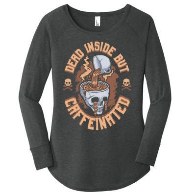 Dead Inside But Caffeinated Skeleton Coffee Women's Perfect Tri Tunic Long Sleeve Shirt