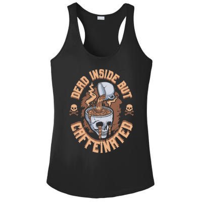 Dead Inside But Caffeinated Skeleton Coffee Ladies PosiCharge Competitor Racerback Tank