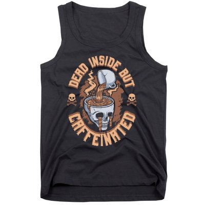 Dead Inside But Caffeinated Skeleton Coffee Tank Top