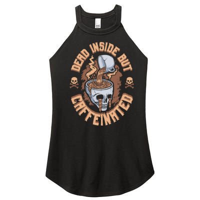 Dead Inside But Caffeinated Skeleton Coffee Women's Perfect Tri Rocker Tank