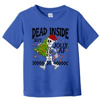 Dead Inside But Jolly Af Funny Skeleton Christmas Tree Retro Gift Toddler T-Shirt