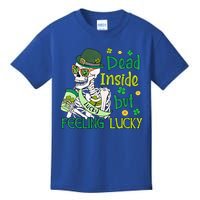 Dead Inside But Feeling Lucky Funny Skeleton St Patricks Day Gift Kids T-Shirt