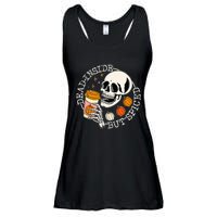 Dead Inside But Spiced Pumpkin Skull Drinking Fall Halloween Ladies Essential Flowy Tank