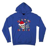 Dead Inside But Jolly Af Funny Skeleton Santa Hat Christmas Gift Hoodie