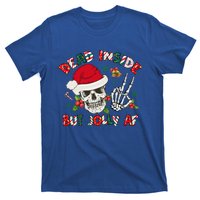 Dead Inside But Jolly Af Funny Skeleton Santa Hat Christmas Gift T-Shirt