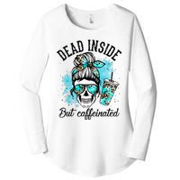 Dead Inside But Caffeinated Skeleton Skull Coffee Lover  Women's Perfect Tri Tunic Long Sleeve Shirt