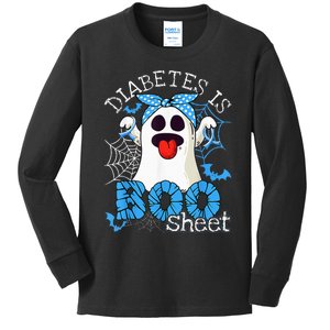 Diabetes Is Boo Sheet Halloween Ghost Diabetes Awareness Kids Long Sleeve Shirt