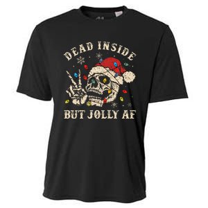 Dead Inside But Jolly Af Funny Skeleton Lights Christmas Gift Cooling Performance Crew T-Shirt