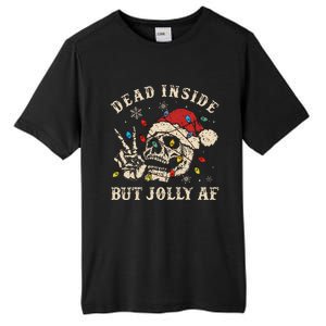 Dead Inside But Jolly Af Funny Skeleton Lights Christmas Gift Tall Fusion ChromaSoft Performance T-Shirt