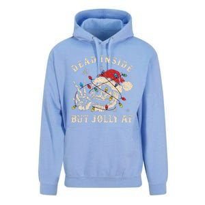 Dead Inside But Jolly Af Funny Skeleton Lights Christmas Gift Unisex Surf Hoodie