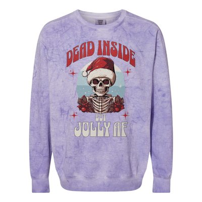 Dead Inside But Jolly Af Christmas Festive Holiday Cool Gift Colorblast Crewneck Sweatshirt