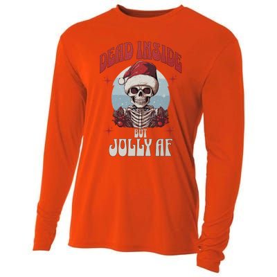 Dead Inside But Jolly Af Christmas Festive Holiday Cool Gift Cooling Performance Long Sleeve Crew