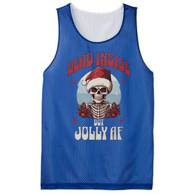 Dead Inside But Jolly Af Christmas Festive Holiday Cool Gift Mesh Reversible Basketball Jersey Tank