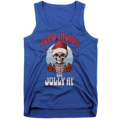 Dead Inside But Jolly Af Christmas Festive Holiday Cool Gift Tank Top