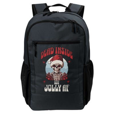 Dead Inside But Jolly Af Christmas Festive Holiday Cool Gift Daily Commute Backpack