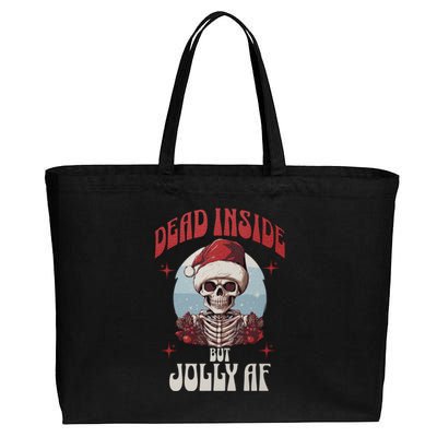 Dead Inside But Jolly Af Christmas Festive Holiday Cool Gift Cotton Canvas Jumbo Tote