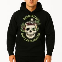 Dead Inside But Caffeinated Coffee Lover Skull Skeleton Hoodie