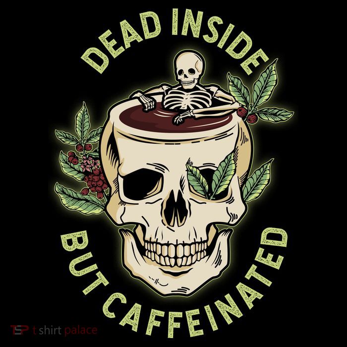 Dead Inside But Caffeinated Coffee Lover Skull Skeleton City Backpack