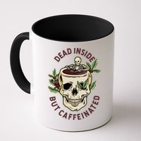 Dead Inside But Caffeinated Coffee Lover Skull Skeleton Mug
