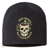 Dead Inside But Caffeinated Coffee Lover Skull Skeleton Sustainable Beanie