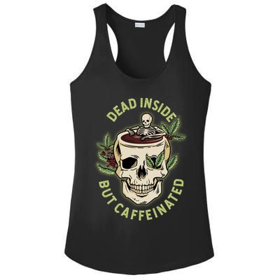 Dead Inside But Caffeinated Coffee Lover Skull Skeleton Ladies PosiCharge Competitor Racerback Tank