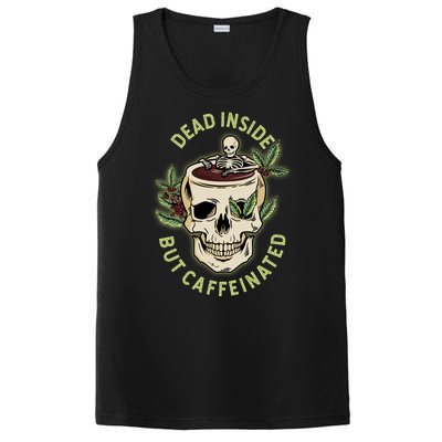 Dead Inside But Caffeinated Coffee Lover Skull Skeleton PosiCharge Competitor Tank