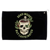 Dead Inside But Caffeinated Coffee Lover Skull Skeleton Grommeted Golf Towel