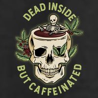 Dead Inside But Caffeinated Coffee Lover Skull Skeleton Microfiber Hand Towel