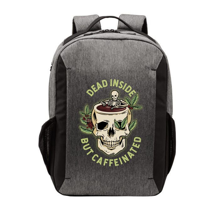 Dead Inside But Caffeinated Coffee Lover Skull Skeleton Vector Backpack
