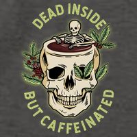 Dead Inside But Caffeinated Coffee Lover Skull Skeleton Vector Backpack