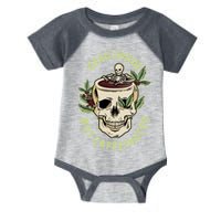 Dead Inside But Caffeinated Coffee Lover Skull Skeleton Infant Baby Jersey Bodysuit