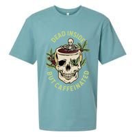 Dead Inside But Caffeinated Coffee Lover Skull Skeleton Sueded Cloud Jersey T-Shirt