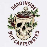 Dead Inside But Caffeinated Coffee Lover Skull Skeleton Garment-Dyed Sweatshirt
