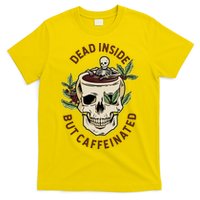 Dead Inside But Caffeinated Coffee Lover Skull Skeleton T-Shirt