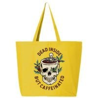 Dead Inside But Caffeinated Coffee Lover Skull Skeleton 25L Jumbo Tote