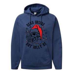 Dead Inside But Christmas Skeleton Christmas Performance Fleece Hoodie