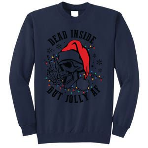 Dead Inside But Christmas Skeleton Christmas Tall Sweatshirt